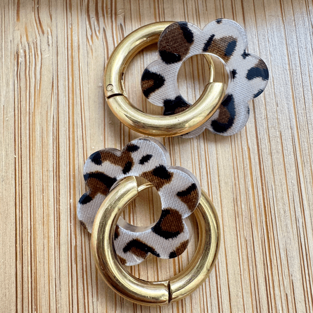 Boucles creoles +pendentifs fleurs 18 mm