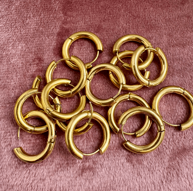 Boucles/Créoles rondes 20 mm en acier inoxydable  